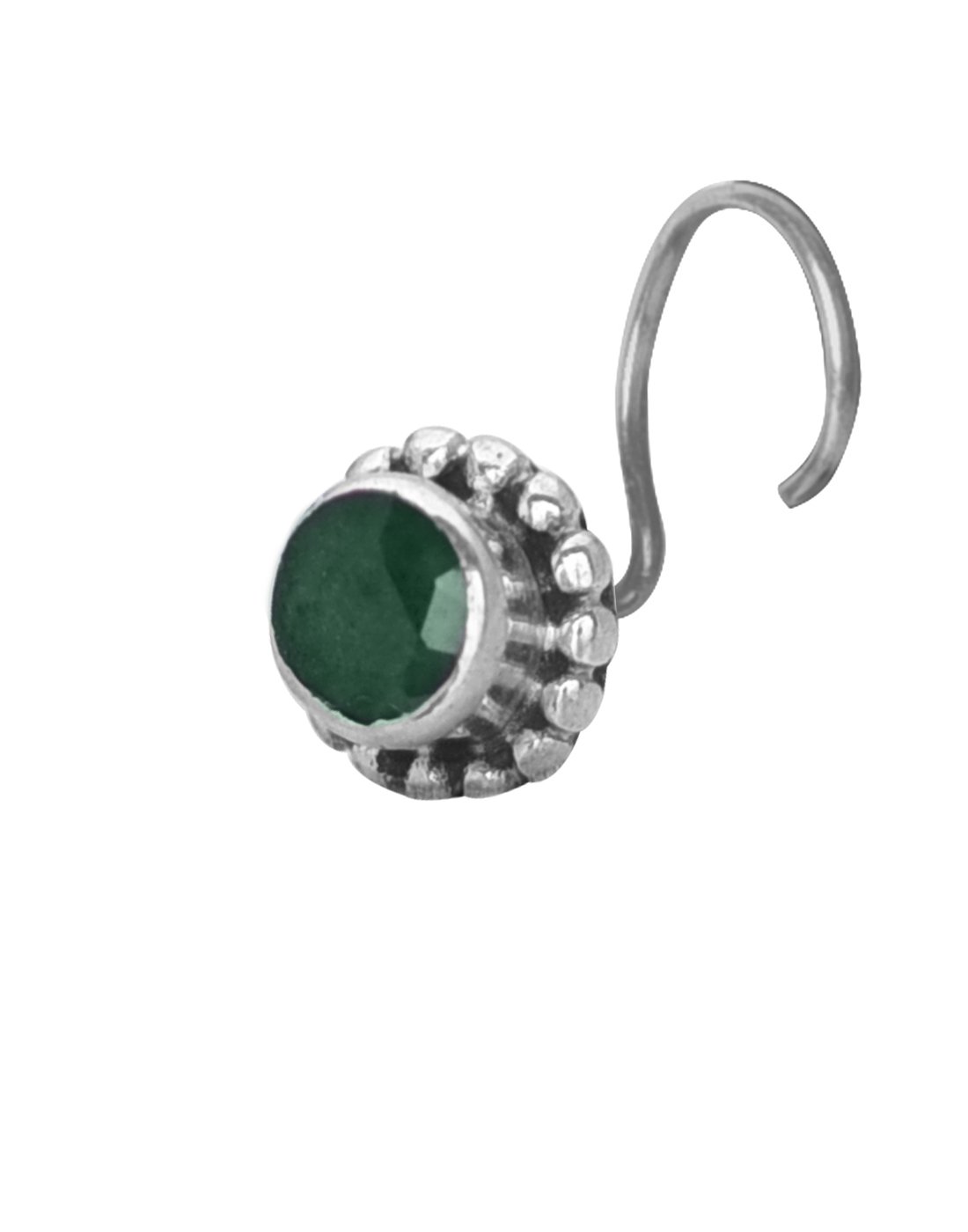 Abhooshan Precious Stone Small Nose Pin/Stud with wire in 92.5 Sterling Silver For Women and Girls. Piercing required (Emerald) (B07F5LQTLS) Amazon Price History, Amazon Price Tracker