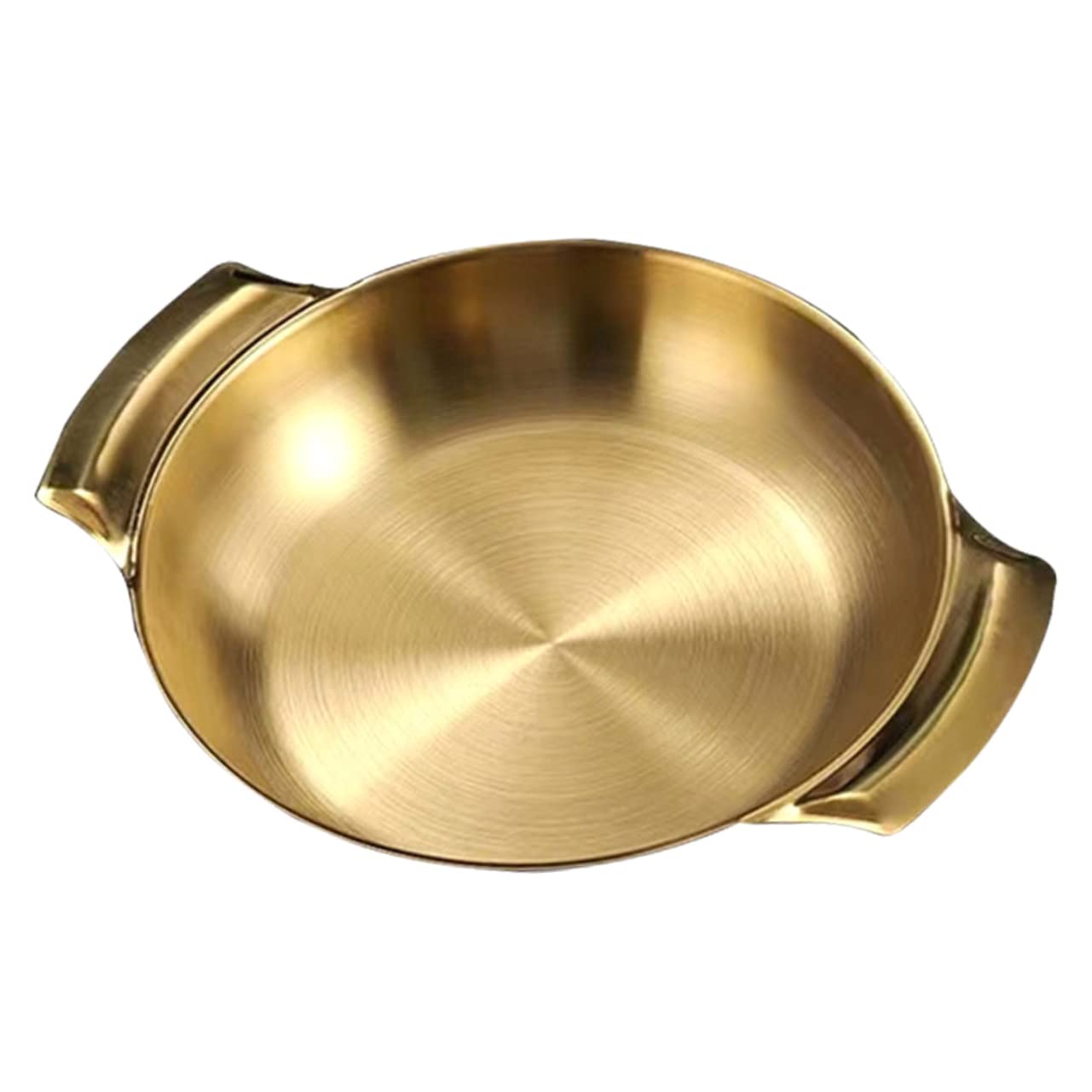 FUNOMOCYA Stainless Steel Griddle Korean Style Seafood Pot Double Handle Cookware Wok Pan Korean Stew Pot