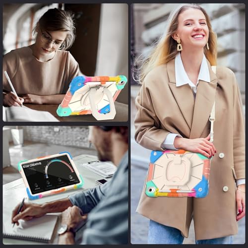 Image of Auizotl Case for iPad (A16) 11th /10th Generation 2025 /2022,10th Generation i Pad Case with 360 Rotating Stand Screen,Heavy Duty Shockproof Cover for iPad 11.0 /10.9 Inch C ase,Colorful