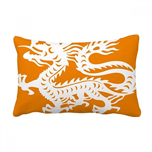 Oreiller lombaire dragon chinois grand format 16x24 coussin salon multicolore - 2