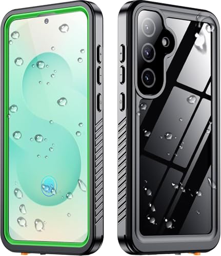 SPIDERCASE for Samsung Galaxy S25 Plus Case Waterproof,Built-in Screen & Camera Lens Protector[IP68 Underwater] [Military Grade Shockproof] Phone Case,Green/Clear - image 1