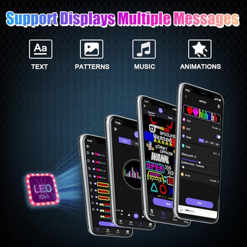 Image of GOTUS Programmable LED Signs | Business Scrolling LED Sign for Indoor | Flexible LED Advertising Sign | Bluetooth APP | Custom Editor Animations /Text /Graffiti (36 inchx 8 inch)