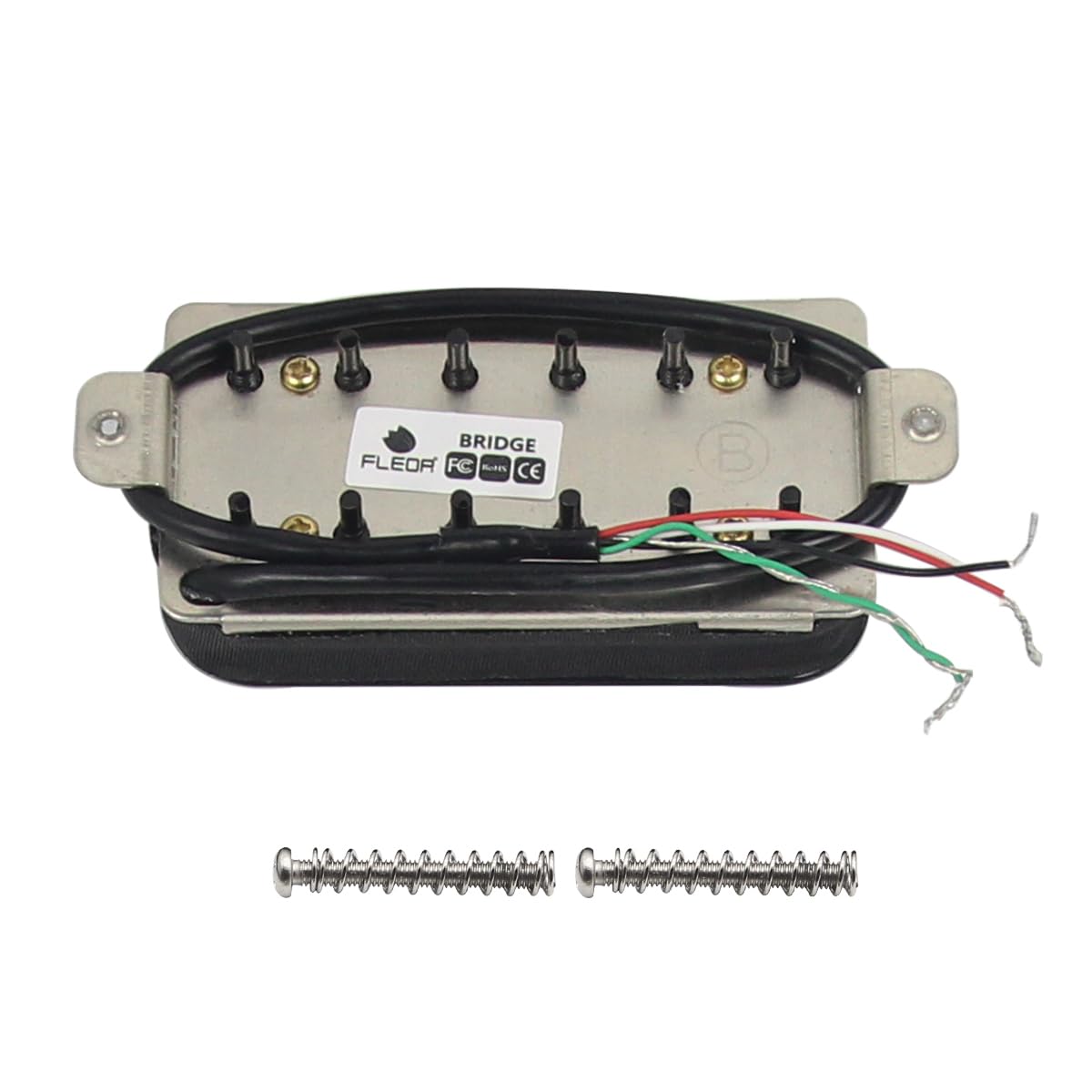 FLEOR Alnico 5 Double Coil Pickup Bridge Guitar Humbucker Pickups Adjustable Hexagonal Screw Pole Pieces for Electric Guitar Part Black - Image 2