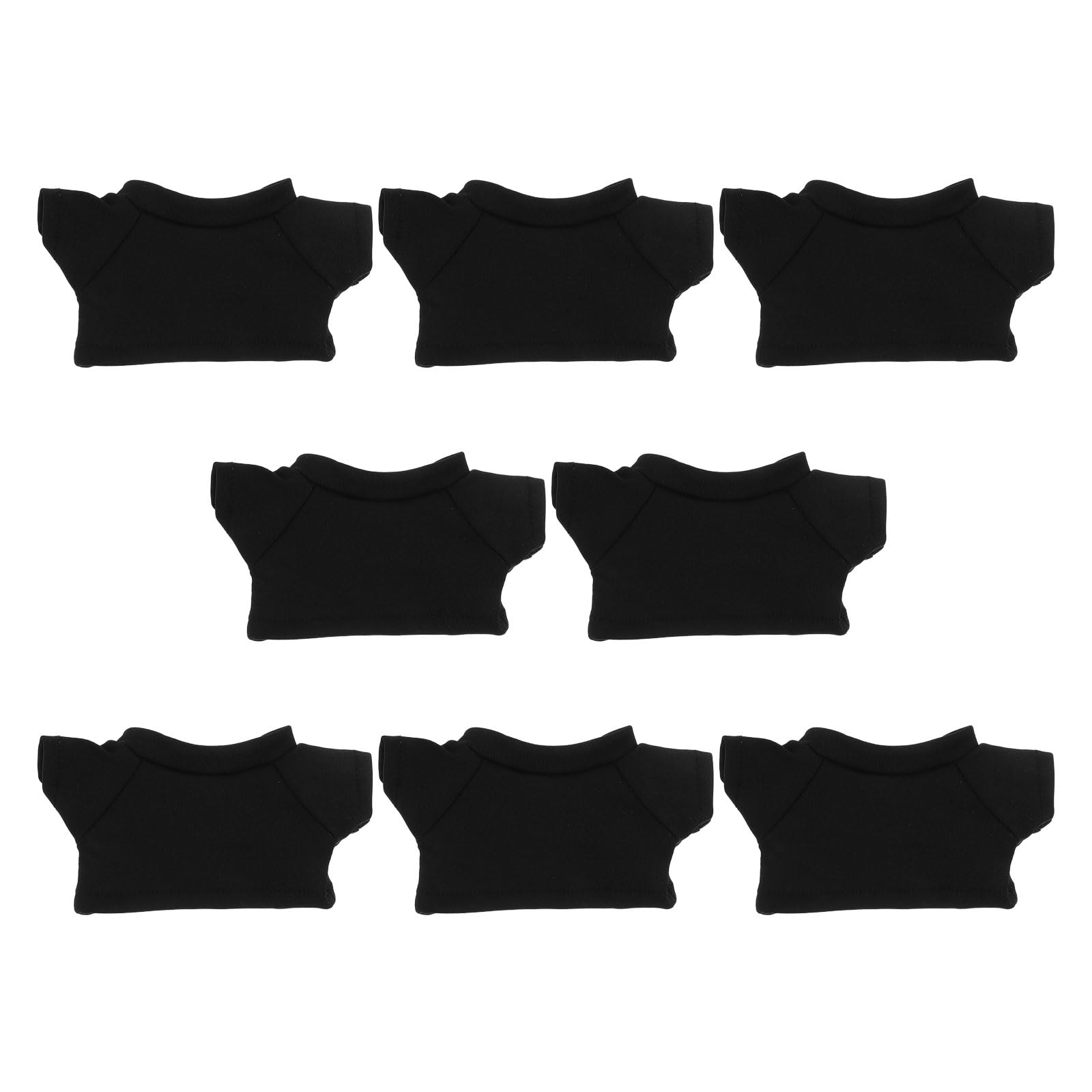 Black round Neck Plush Bear T Shirt 8pcs Cloth Doll Clothing