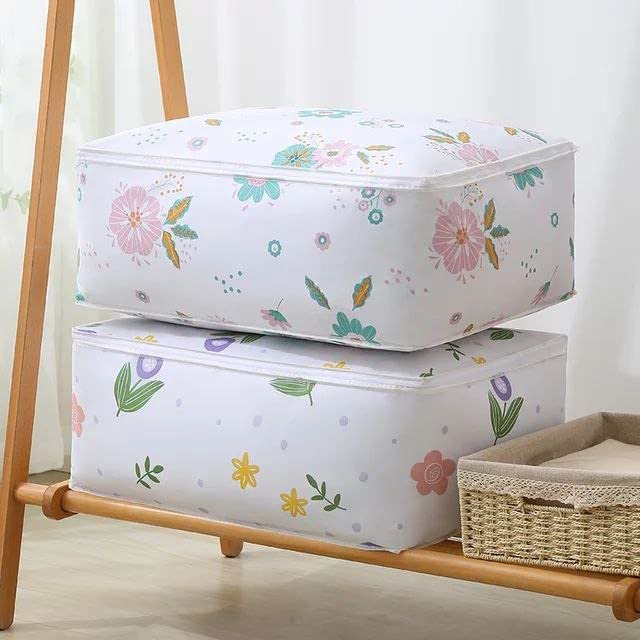 Image of Storage Organizer, Moisture Proof Mildew Proof Dust Proof Quilt Storage Bags, for Storing Quilts Coats, Jackets Home Use Pillows, Blankets Underbed Storage Bag (3-PACK)