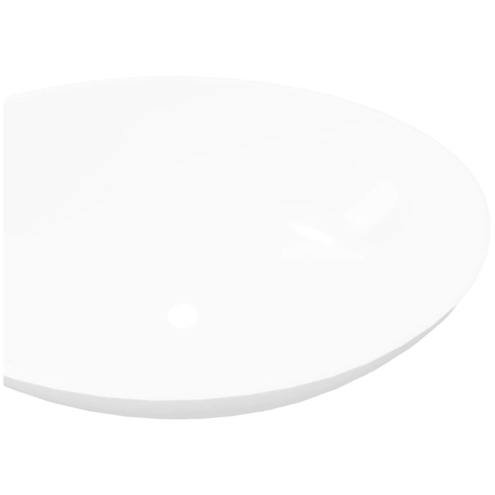 ShGaxin Lavabo Ovalado de cerámica Blanco 40x33 cm, Fregadero, Lavabo Baño, Lavamanos Baño, Lavatorio Casa De Banho, Mueble Lavabo sobre Encimera