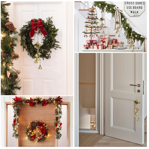 Set of 8 Christmas Bells Vintage Rustic Hanging Cow Bells Wind Chimes Bell Decorations Home Decorations Garden Crafts - Image 3