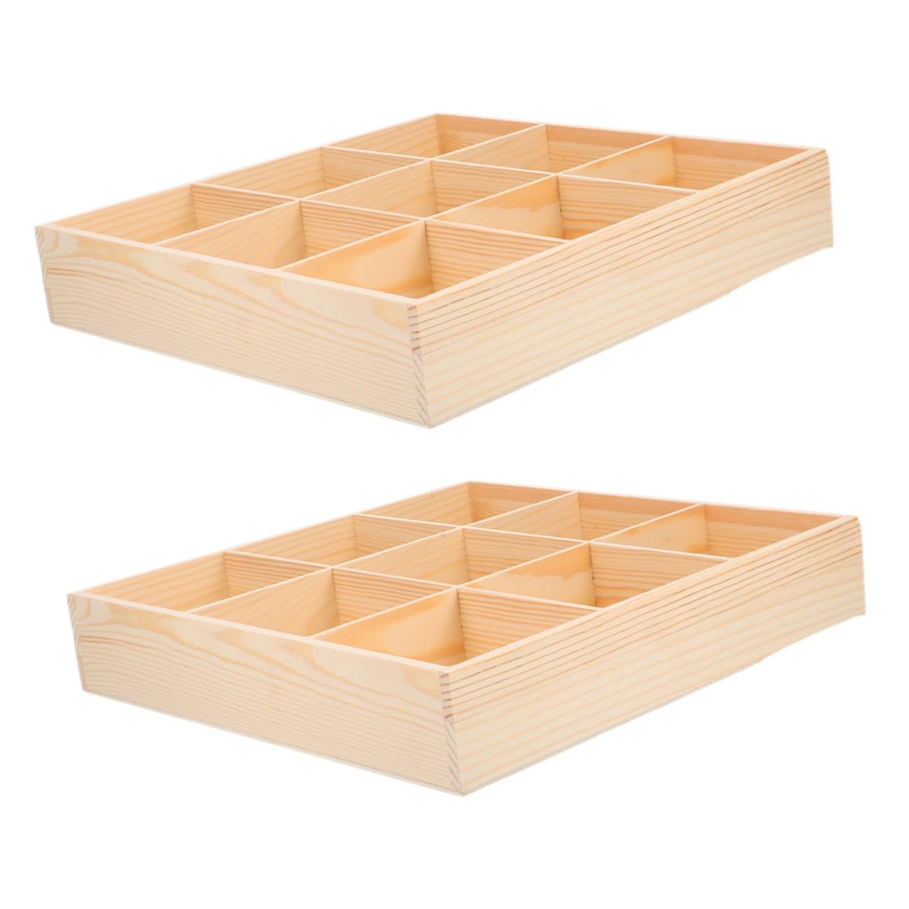 Ipetboom Organizador de Cajones de 2 Piezas, Multi Compartimentos de Madera