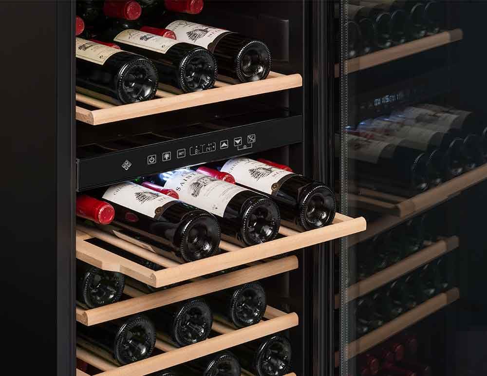 La Sommeliere - Weinkühlschrank ECS81,2Z, 75 Flaschen, 2 Zonen Temperier-Servier-Weinschrank, Glastür aus UV-undurchlässigem Glas, Temperaturbereich von 5°C bis 20°C, freistehend