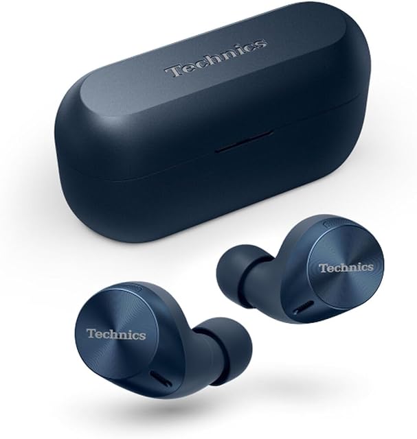 Technics EAH-AZ60M2 Wireless Earbuds with Noise Cancelling, 3 Device Multipoint Bluetooth, Comfortable In-Ear headset, Wireless Charging, Midnight Blue