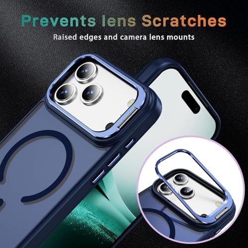 Image of for iPhone 17 Pro Case,Magnetic iPhone 17Pro Phone Case with Screen Protector [Compatible with MagSafe] Built-in Stash Stand,Translucent Matte Shockproof Cover-Cosmic Orange