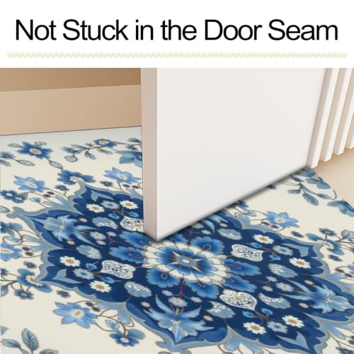 Tapis sol pour entrée d'animaux et cuisine style Palais Européen bleu brumeux - 8