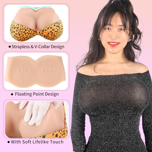Realistic Strapless Breastplate Silicone Filled False Breast Plates Forms Crossdresser Trans Woman Drag Cosplay2