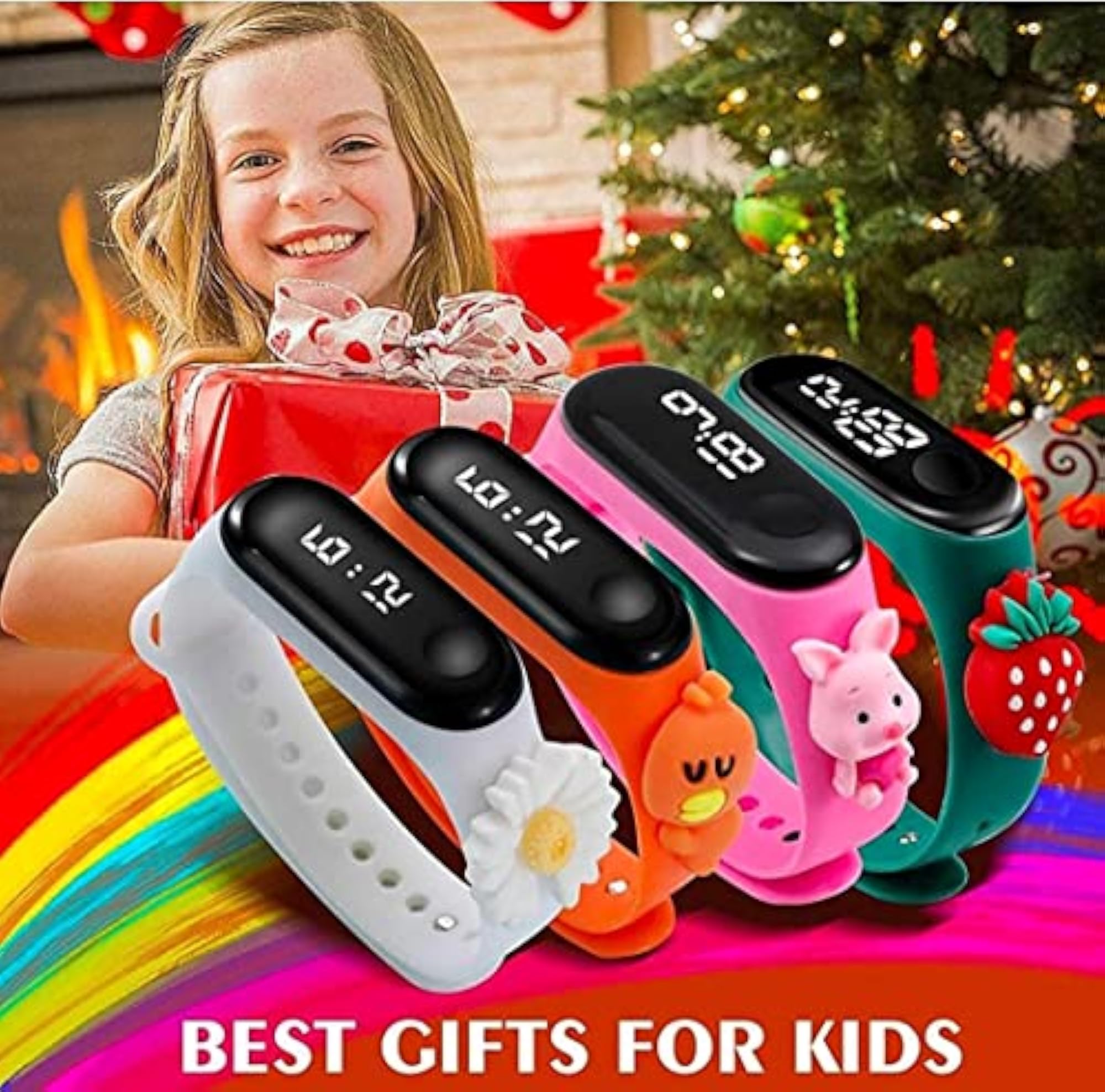 Girls' Butterfly Analogue & Digital Dial Combo Watch Pack