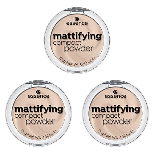 Esence Mattifying Compact Powder, polvo nº 11 pastel beige, nude, para pieles mixtas, para pieles secas, para piel con impurezas, mate, vegano, sin nanopartículas, 3 unidades (3 x 12 g)