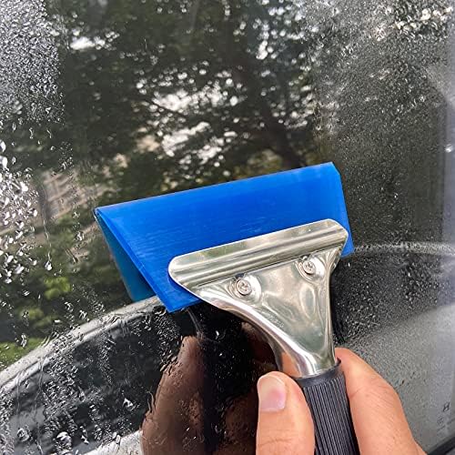 Ewrap Rubber Shower Squeegee for Shower Door,Car Squeegee Window Squeegee Window Wiper for Kitchen Countertop, Mirror, Tiles, Car Windshield(blue)