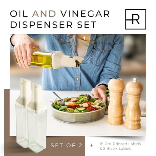 Oil Dispenser Bottle – Set of 2 17oz/500ml Oil and Vinegar Dispenser - Drip-Free Spout Glass Oil Dispenser – Kitchen Oil Dispenser with Automatic Pouring Lid - Olive Oil Bottle for Cooking - Image 3