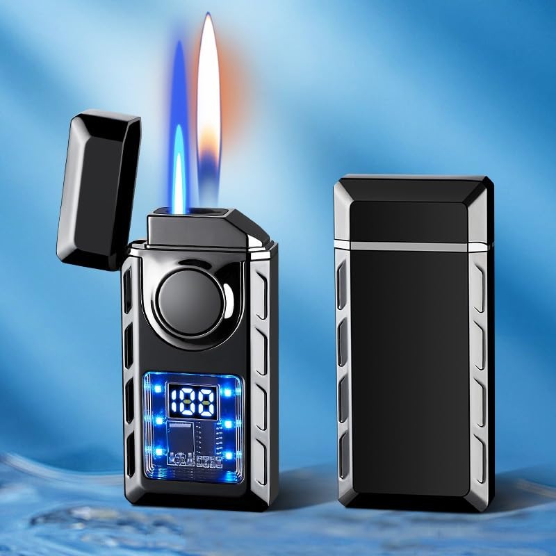 Encendedor de butano con doble llama y carga USB tipo C