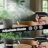 Hethyo Spray Bottles Plastic Spray Bottle for Hair Mist/Stream Heavy Duty Empty Spray Bottles for Cleaning Solutions, Plants, Cooking (16.9oz-BlackClear) #2