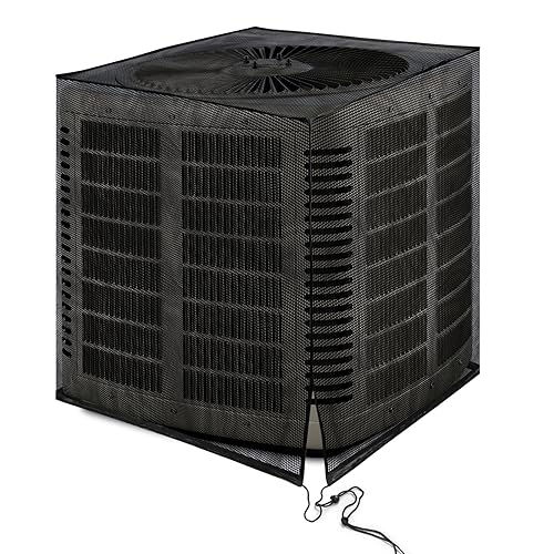 Aucanla Air Conditioner Cover for Outside Units，27.5" x 27.5" x 31.5" Full Mesh AC Cover，Central AC Unit Defender Cover for All Seasons,Protect from Leaves,Snow and Weeds