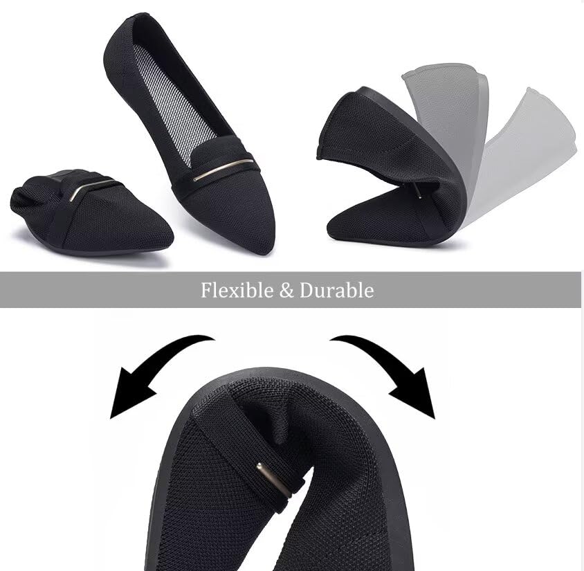 Image of Frank Mully Women's Casual Loafer Flats Slip On Loafer Shoes Comfortable Knit Flat Shoes Classics Pointy Toe Loafer Flats,for Work,Travel