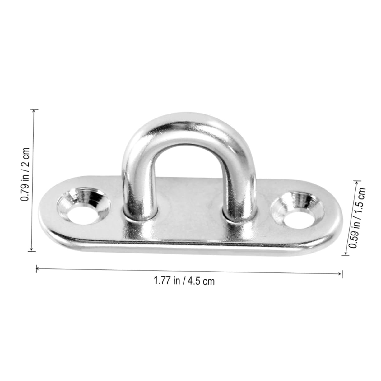 MOBUTOFU 5 Pack Oblong Pad Hooks Stainless Steel u Shape Eye Plate d Design Screw Wall Mount