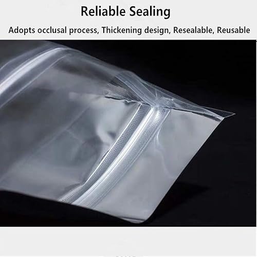 Miniatura 8 de 100 bolsas resellables a prueba de olores con ventana frontal transparente, con cierre de cremallera, bolsas de papel de aluminio de Mylar para