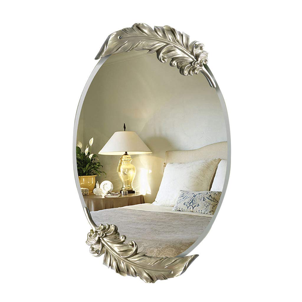 TYUHDUYUR Frameless Bevelled HD Vanity Glass Mirror Simple Wall Mounted Bathroom Mirror with Polished Edge for Bedroom Dressing Room Creative Home Decorative