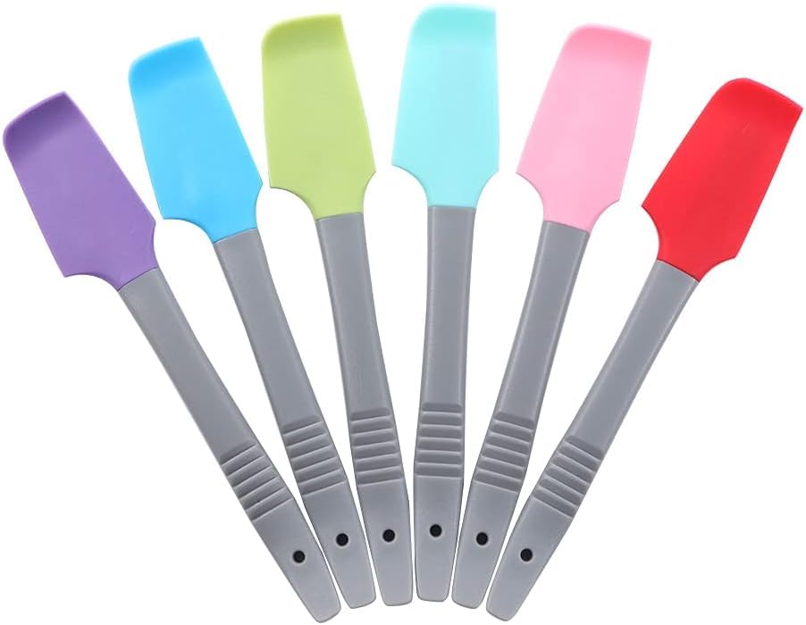 Tarqite 6Pcs Small Silicone Spatulas, Heat Resistant Rubber Spatula, Non-Stick Baking Spatula with Removable Non-Slip Handle, Flexible Food Scraper for Mixing, Baking, Cooking, Jams Frosting