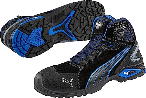 Foto von PUMA SAFETY RIO BLACK MID Herren Arbeitsschuh Sicherheitsschuh S3 SRC Aluminiumkappe Durchtrittschutz rutschfest Männer