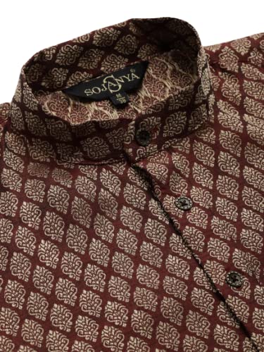 Image of SOJANYA (Since 1958, Men's Silk Blend Grey Kurta Pyjama & Silk Blend Jacket Combo