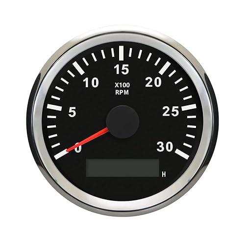 ELING Tacómetro universal RPM REV Contador RPM con medidor de horas 3000RPM 3.346 in 9-32V con retroiluminación