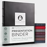 Gallery Leather Presentation Binder 3/4 With Window and Hubbed Spine Freeport Black