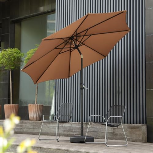 Parasol tarasowy przesunięty - Parasol na zewnątrz do ogrodu przy basenie pokładu trawnika - Przenośny parasol plażowy z UPF50+ ochrona przed przyciskiem nachyleniem i korbem ułatwiającym użytkowanie