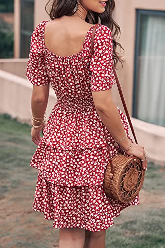 Image of PRETTYGARDEN Women's Summer Floral Ruffle Short Dress