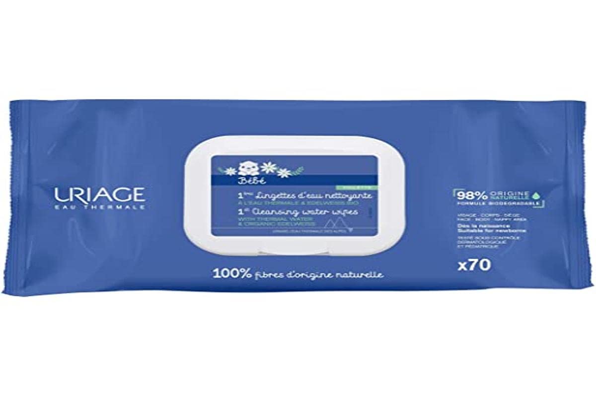 Uriage Bébé 1st Cleansing Wipes puhdistavat pyyhkeet lapsille 70 kpl