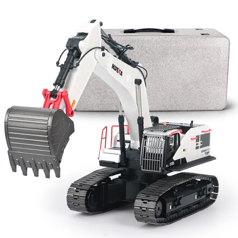 1/14 HUINA RC metallo escavatore modello giocattolo 1594 luce radio batteria 22 canali suono