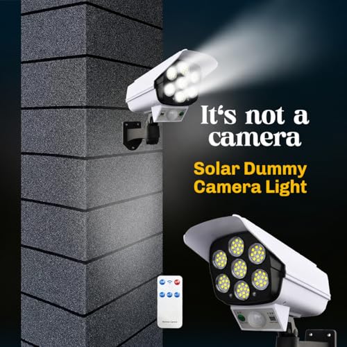 Image of Outside New Step Solar Light Garden Waterproof Stair Deck Pool Patio Fence Gate Yard Floor Step Balcony Sunlight Pathway Solar 77 LED Motion Sensor Security Camera Shaped