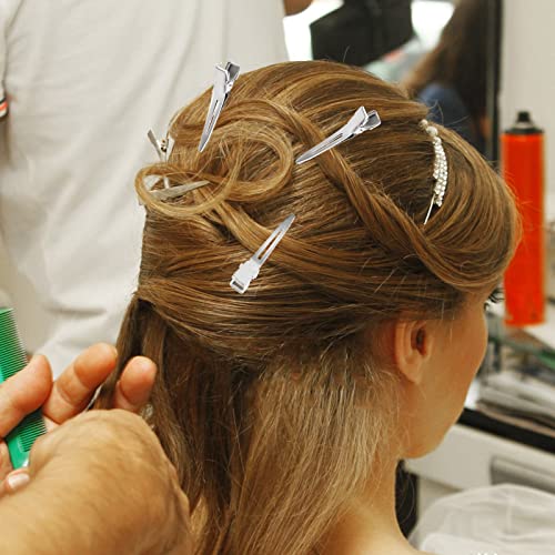 50 pinzas metal plata para cabello 1.75 pulg miniatura 6