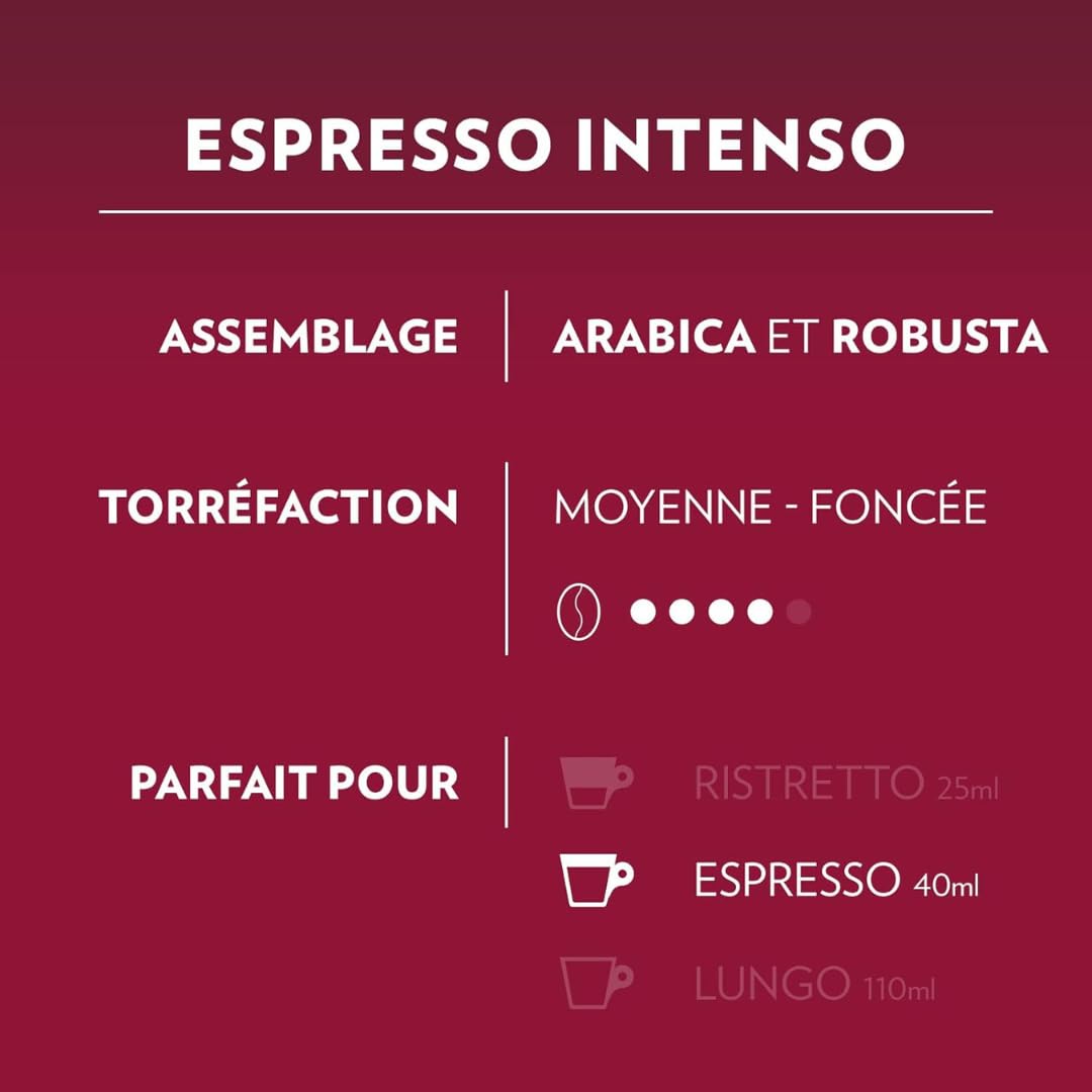 Lavazza A Modo Mio Espresso Intenso, 128 cápsulas de café, para un espresso con notas de cacao y especias, arábica y robusta, intensidad 13/13, tostado medio, 8 paquetes x 16 cápsulas [Amazon