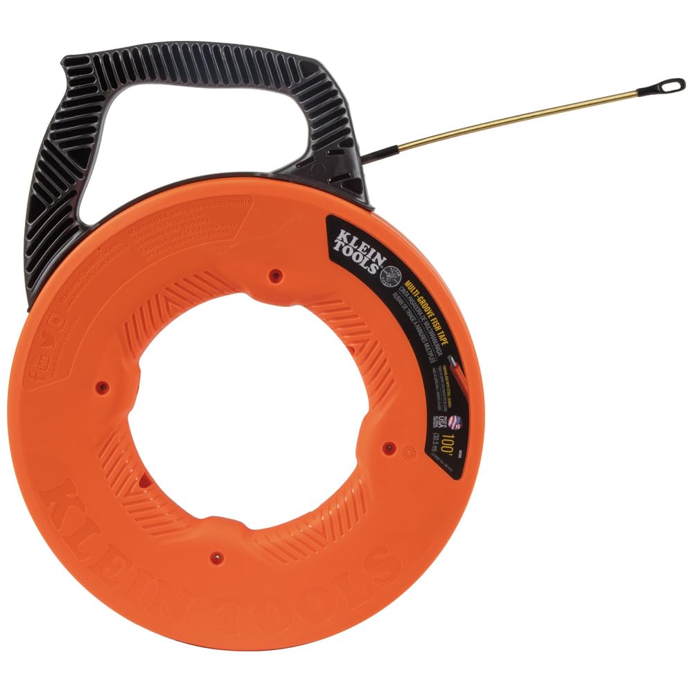 Klein Tools 56380 - Estrattore a filo in fibra di vetro con spirale in acciaio, alloggiamento e manico ottimizzati, 30 m x 0,5 cm