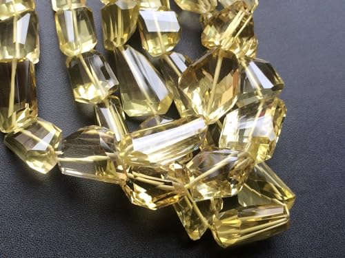 Quartz citron perles à facettes de qualité gemme pour la haute joaillerie créative - 7