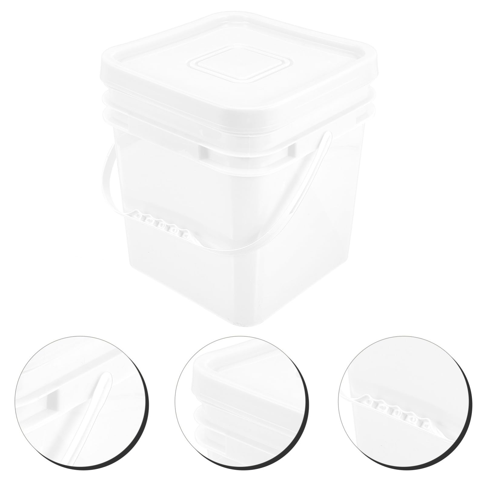 HANABASS Secchio per Pulizie 10l in Plastica Bianco Coperchio Ermetico e Manico, Contenitore per Detersivi Lavanderia Riutilizzabile per Uso Domestico
