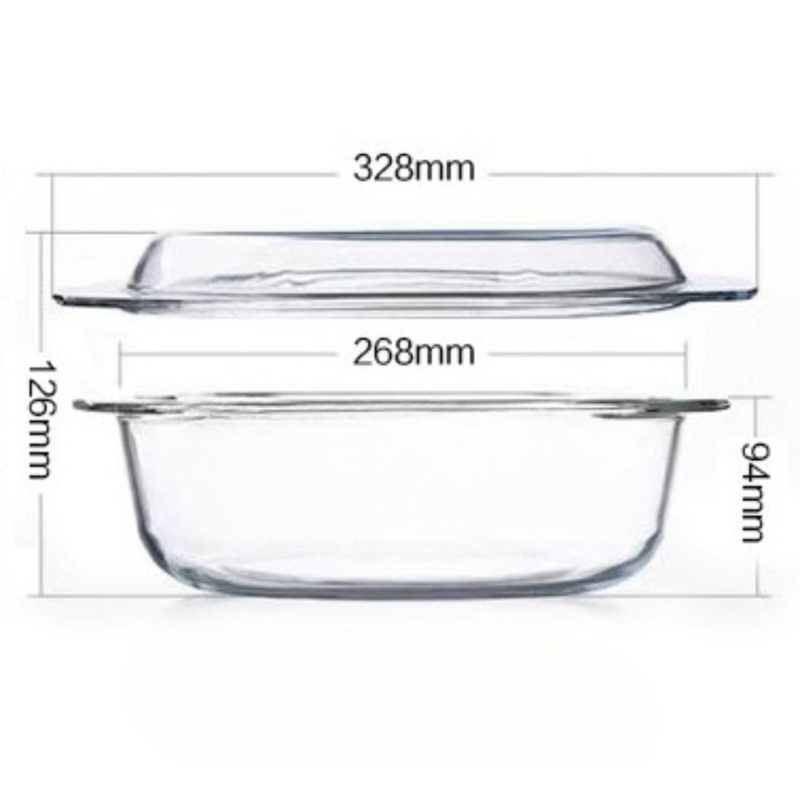 Amazon | Yubbuio蓋付きガラス丸型キャセロール - 調理鍋 | Yubbuio