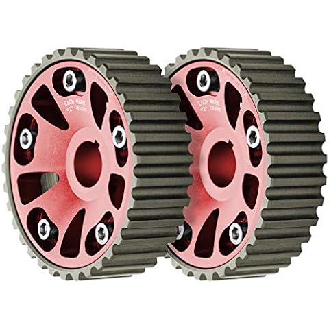 JDMBESTBOY Red Twin Cam Gear for Honda Acura B-Series B16 B18 Dohc Engine Adjustable Integra Civic CRX Cover