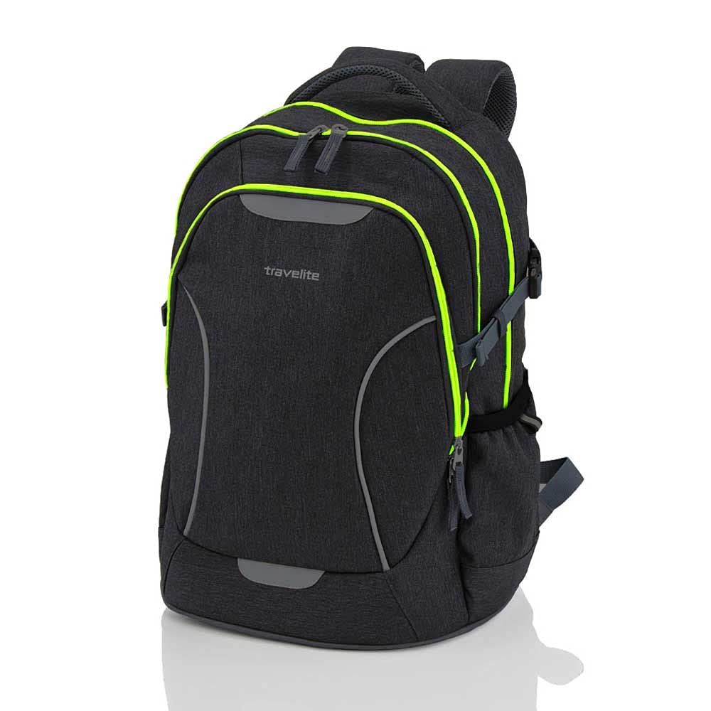 Travelite Basics Schulrucksack Anthrazit-Neongrün