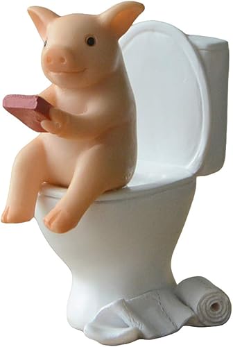 Estatua de cerdo divertido para decoración de jardín o césped