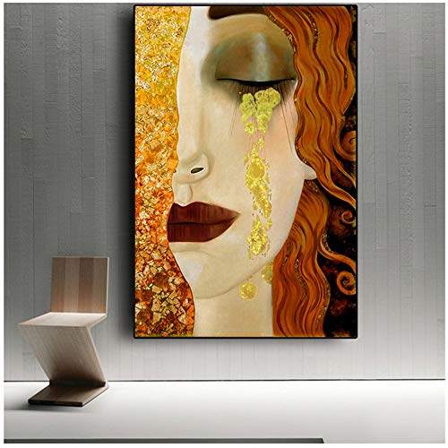 HSFFBHFBH Pittura su Tela Gustav Klimt Golden