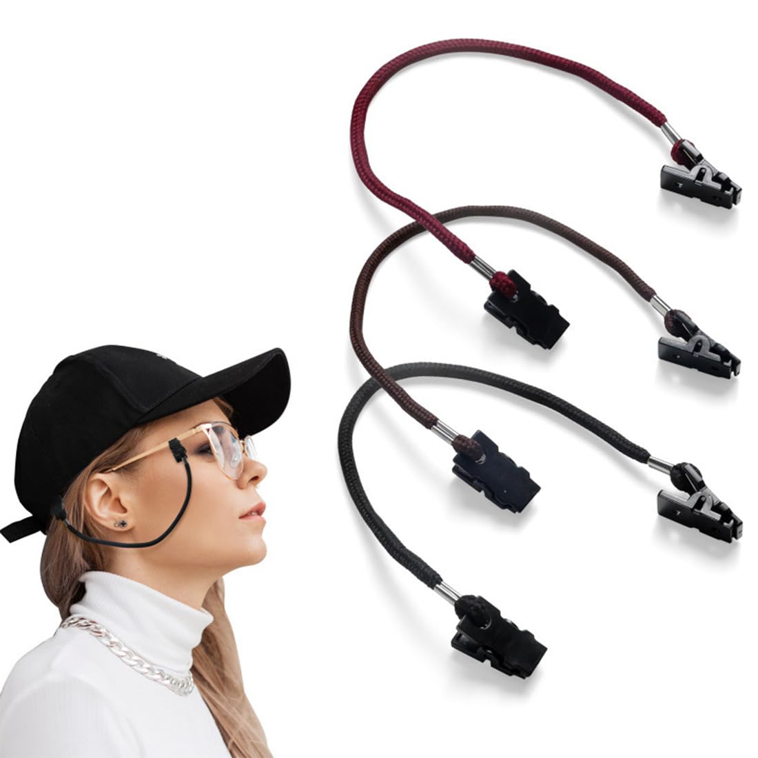 WUSJCOF Paquete de 3 clips de sujeción para sombreros, clips resistentes al viento, para escalada, pesca, navegación, golf y senderismo