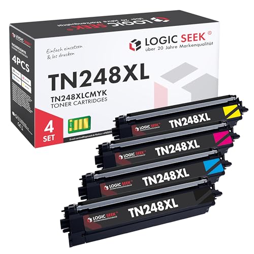 Logic-Seek Toner-Set kompatibel mit Brother TN248 / TN248XL,für MFC-L3740CDW MFC-L3740CDWE TN-248 DCP-L3560CDW TN 248 248XL TN-248CMYK TN-248VAL MFC-L8390CDW HL-L3240CDW (TN248XL, Set)